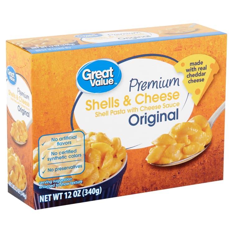 Great Value Premium Original Shells & Cheese, Shelf Stable