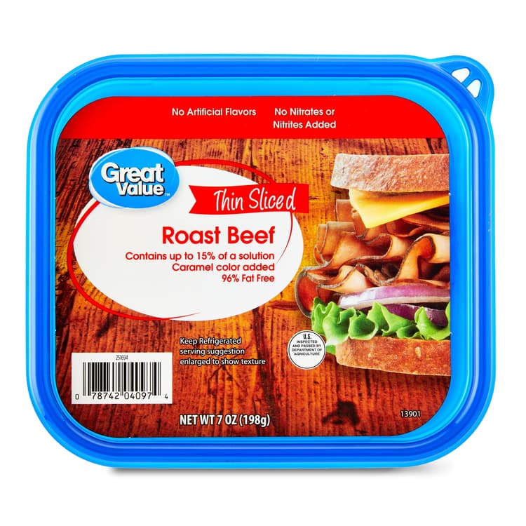 Great Value Roast Beef Lunchmeat, Plastic Tub, Of Protein Per