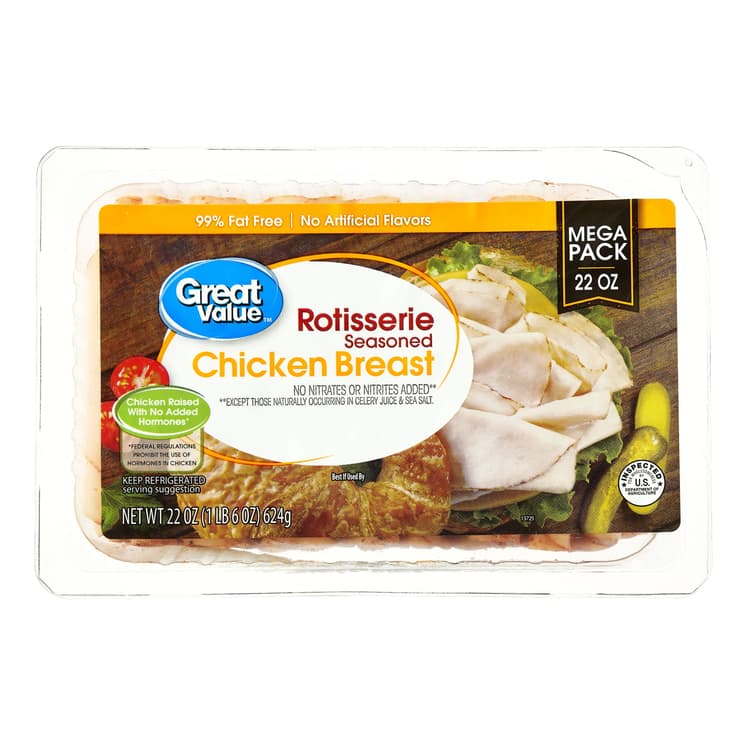 Great Value Rotisserie Chicken Lunchmeat, Plastic Tray, Of Protein Per