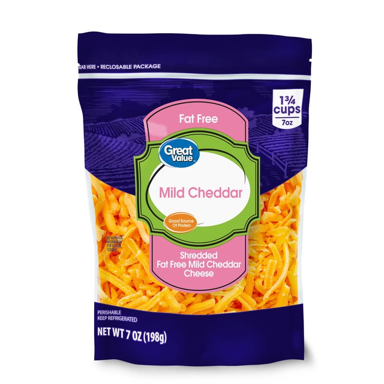 Great Value Shredded Fat Free Mild Cheddar Cheese