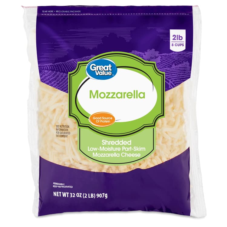 Great Value Shredded Low-Moisture Part-Skim Mozzarella Cheese