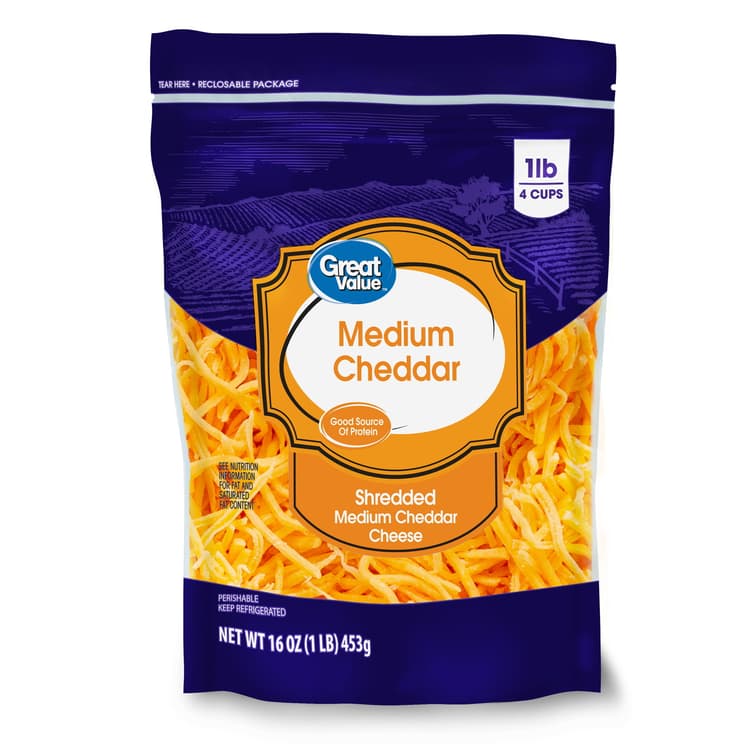 Great Value Shredded Medium Cheddar Cheese