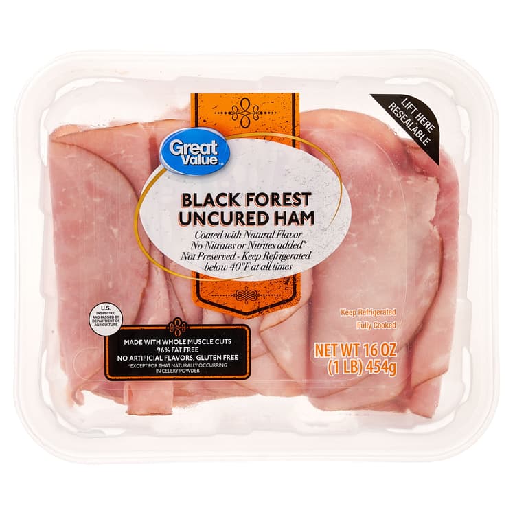Great Value Sliced Deli Black Forest Uncured Ham