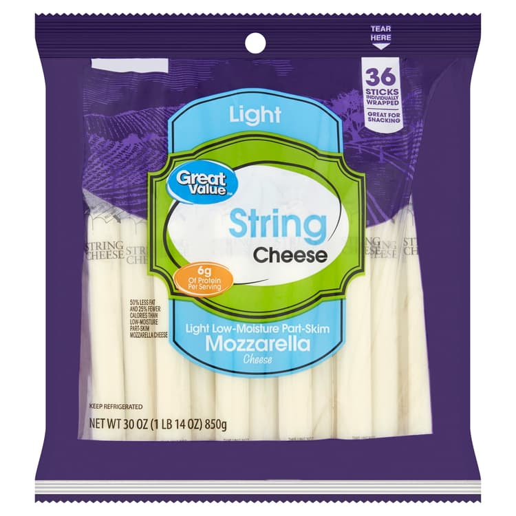 Great Value String Light Part-Skim Mozzarella Cheese Sticks