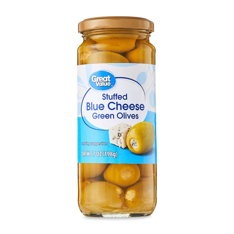 Great Value Stuffed Blue Cheese Green Olives, Jar