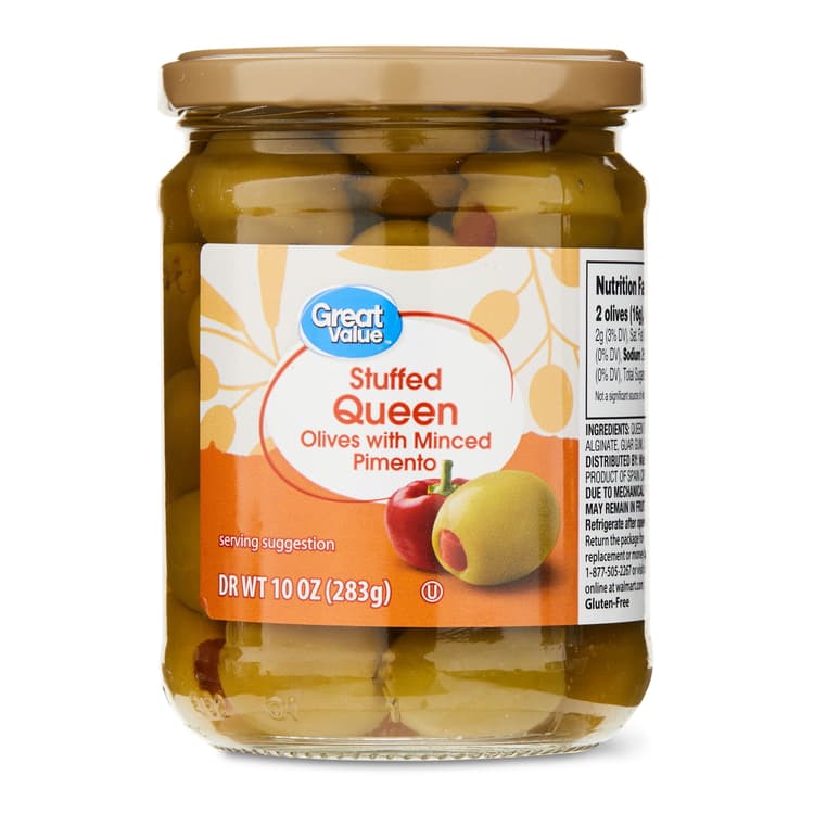 Great Value Stuffed Queen Olives With Minced Pimento, Jar