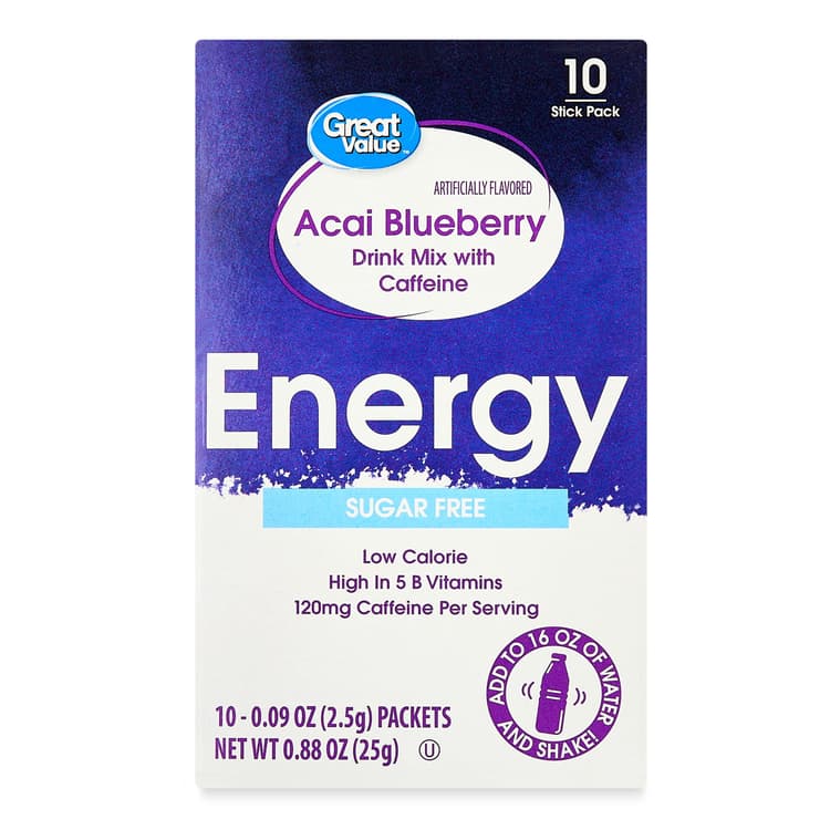 Great Value Sugar-Free Energy Acai Blueberry Drink Mix
