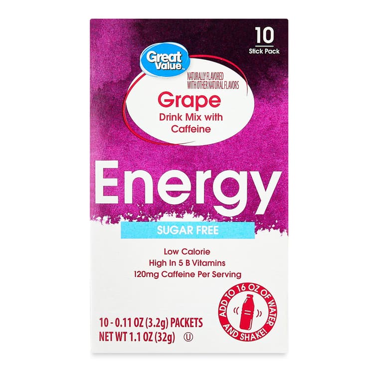 Great Value Grape Energy Drink Mix, (Pack Of