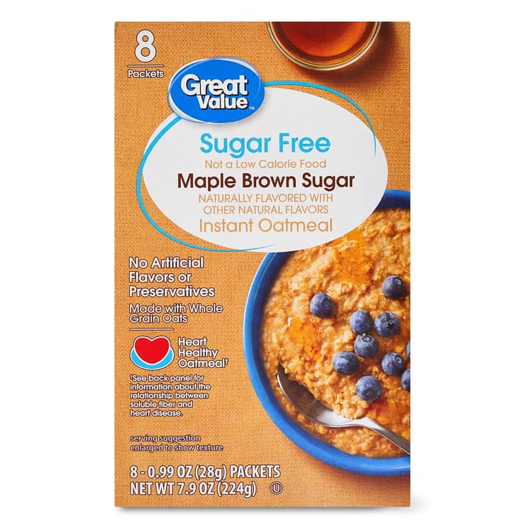 Great Value Sugar-Free Maple & Brown Sugar Instant Oatmeal