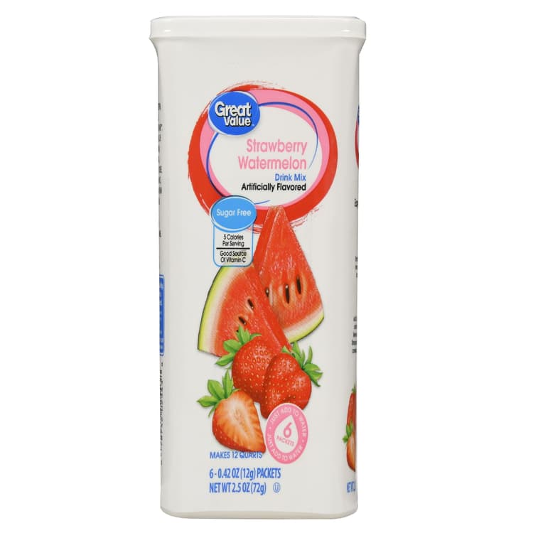 Great Value Sugar-Free Drink Mix, Strawberry Watermelon, 0.42Ooz