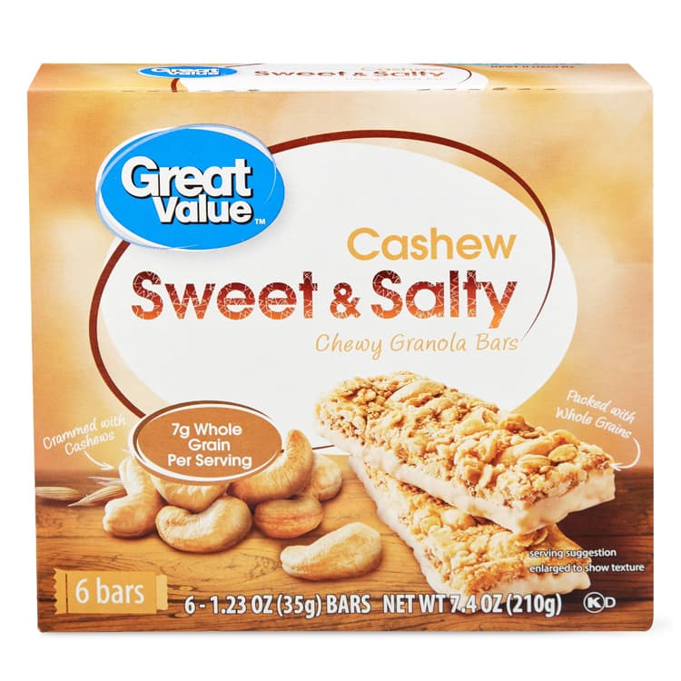 Great Value Sweet & Salty Chewy Cashew Granola Bars