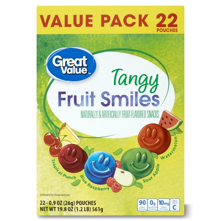 Great Value Tangy Fruit Smiles