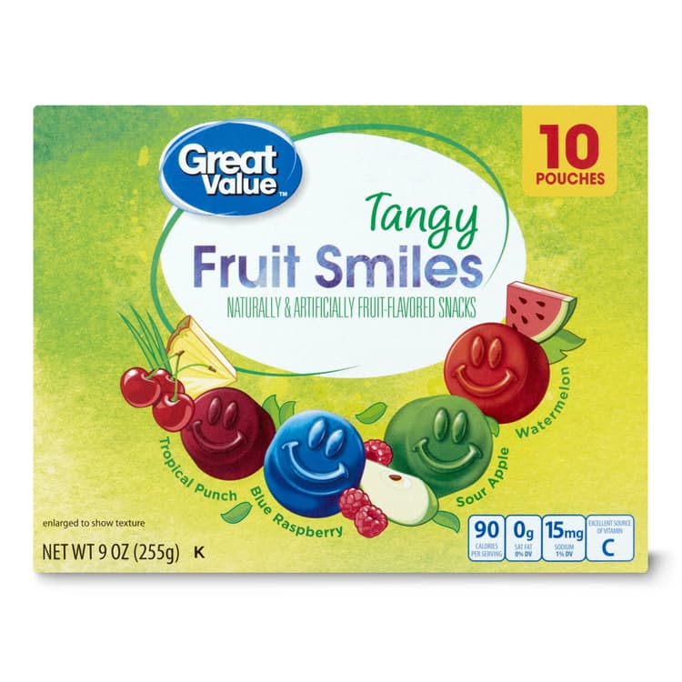 Great Value Tangy Fruit Smiles Snacks