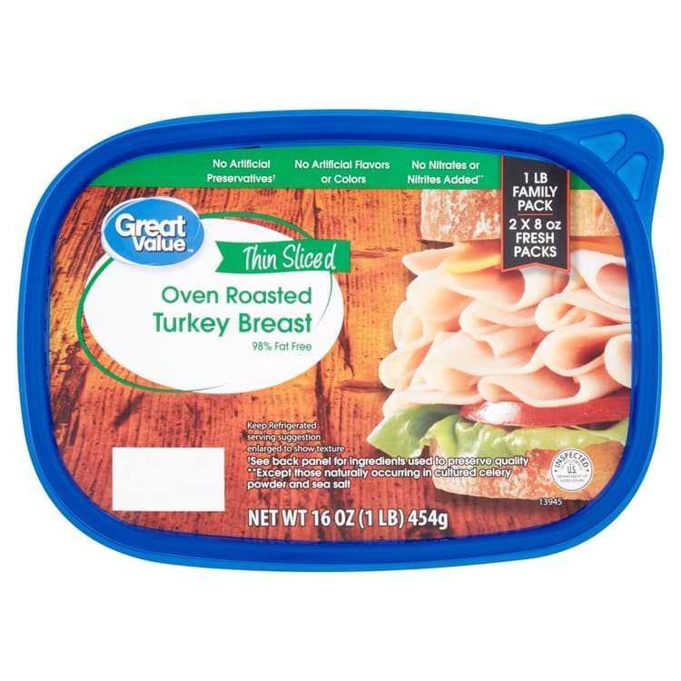 Great Value Thin Sliced Oven Roasted Turkey Breast