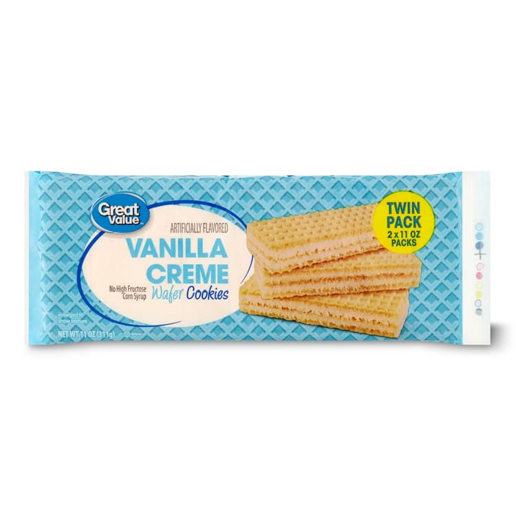 Great Value Vanilla Creme Wafer Cookies Twin Pack