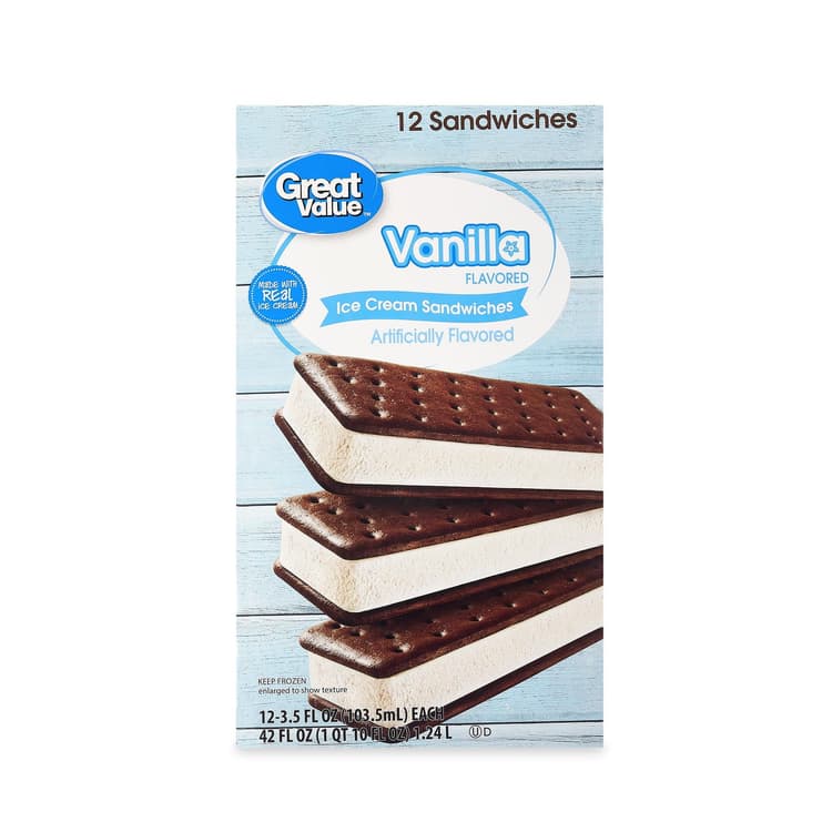 Great Value Vanilla Flavored Ice Cream Sandwiches
