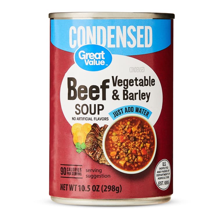 Great Value Vegetable Beef & Barley Condensed Soup