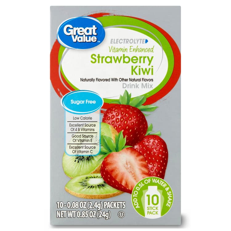 Great Value Electrolyte Vitamin Enhanced Strawberry Kiwi Drink Mix
