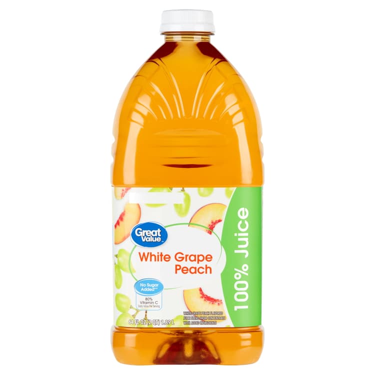 Great Value White Grape, Peach 100% Juice