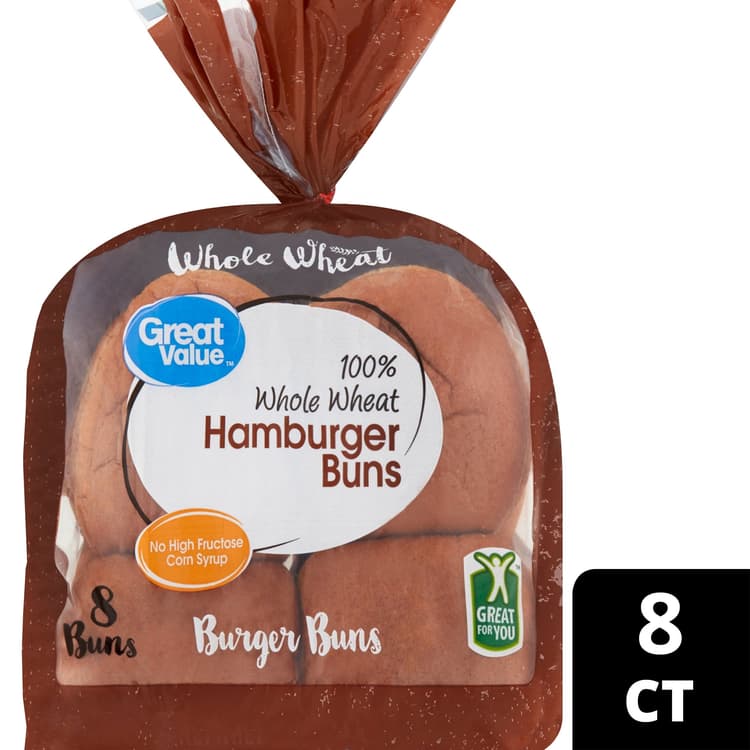 Great Value Whole Wheat Hamburger Buns