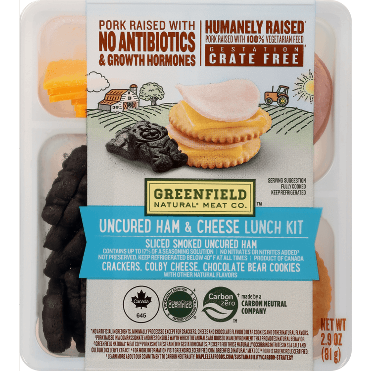 Greenfield Uncured Sliced Ham & Colby Cheese, 1 Snack