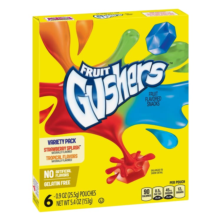 Gushers Fruit Snacks Strawberry Splash & Tropical Flavors