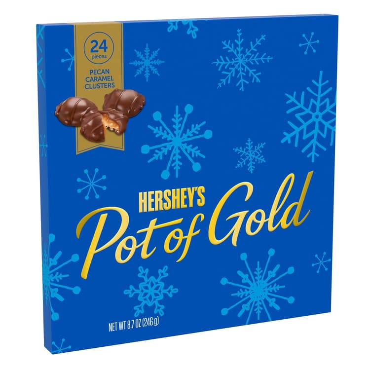 Hershey'S, Pot Of Gold Pecan Caramel Clusters Milk Chocolate Candy, Christmas, Gift Box