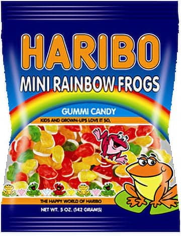 Haribo Gummi Candy, Mini Rainbow Frogs