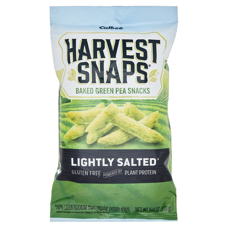 Harvest Snaps Baked Green Pea Snacks, Lightly Salted Gluten Free Veggie Crisps