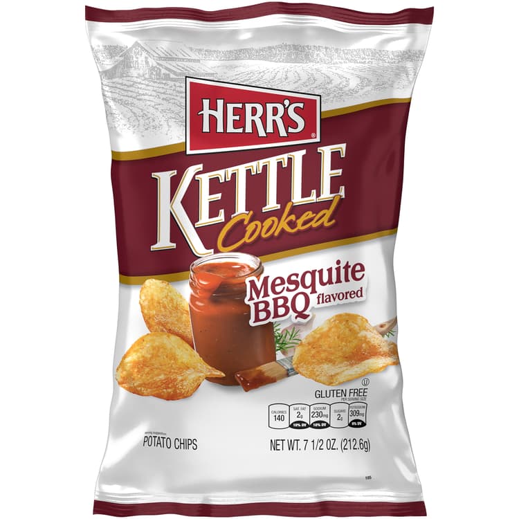 Herrs Potato Chips Kettle Cooked Mesquite Bbq Flavored