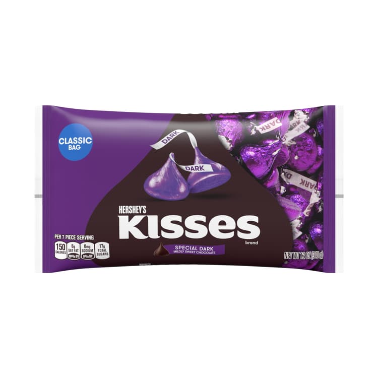 Hersheys, Kisses Special Dark - Chocolate, Mildly Sweet, Classic Bag