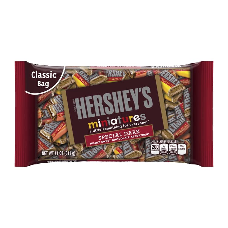 Hersheys, Miniatures - Chocolate Assortment, Special Dark, Classic Bag
