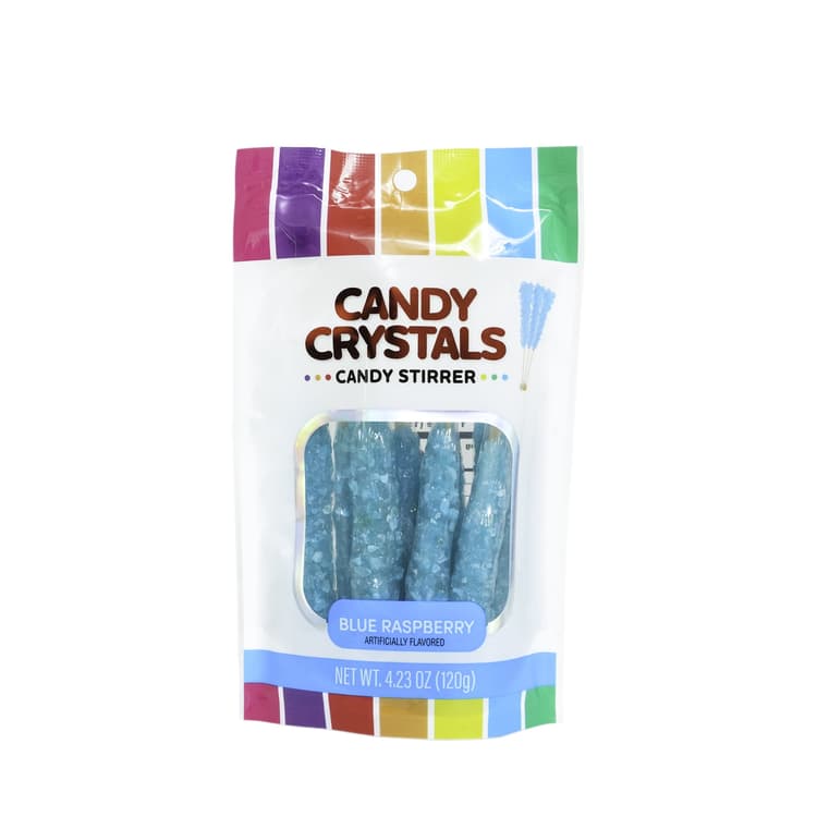Hilco Candy Crystals Blue Raspberry Flavored Candy Stirrers
