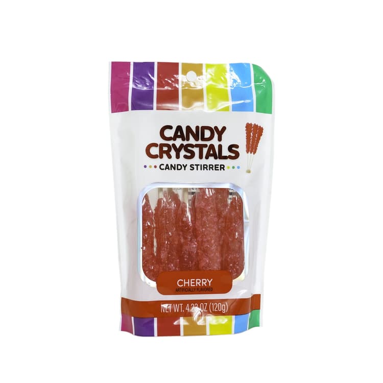 Hilco Candy Crystals Cherry Flavored, Candy Stirrers, Regular Size