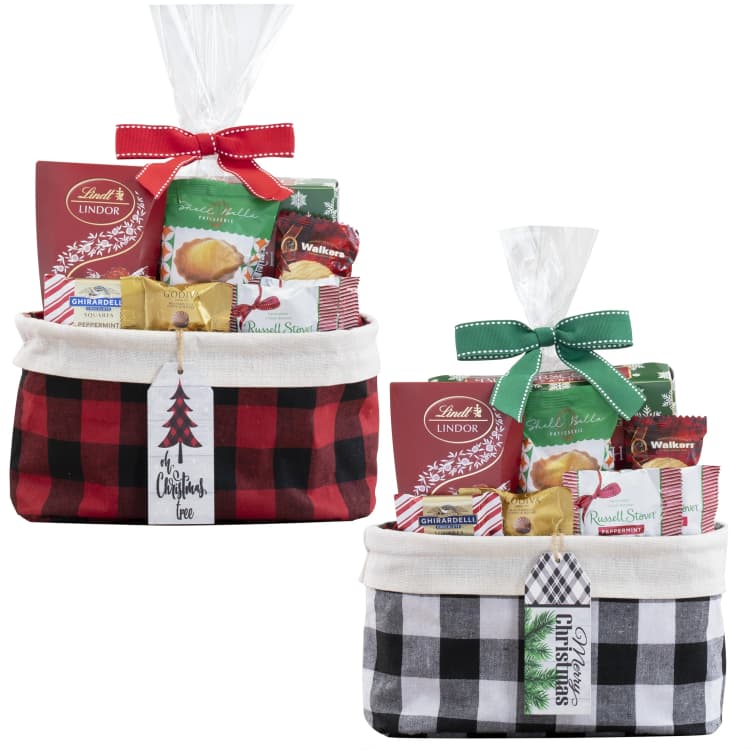 Holiday Buffalo Plaid Gift Basket By Houdini