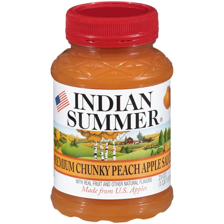 Indian Summer Premium Chunky Peach Apple Sauce. Jar