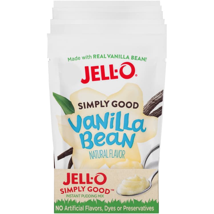 Jell O Simply Good Pudding Mix, Instant, Vanilla Bean