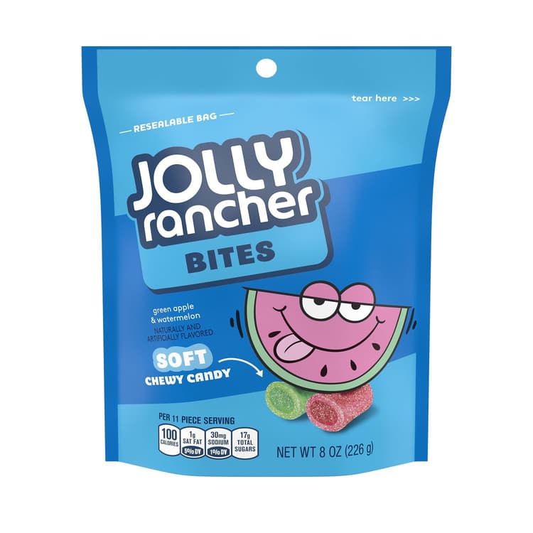 Jolly Rancher Bites Assorted Green Apple And Watermelon Flavored Chewy Candy Resealable