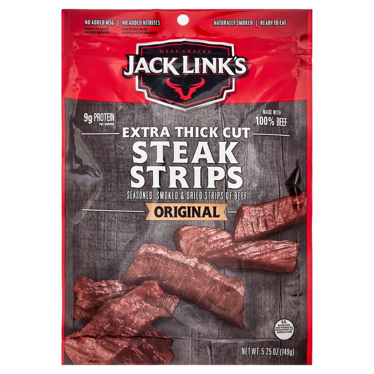 Jack Link'S 100% Beef Original Steak Strip Jerky Resealable Bag