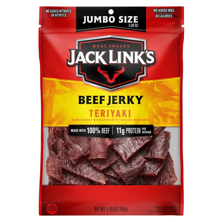 Jack Link'S 100% Beef Teriyaki Beef Jerky Resealable Bag