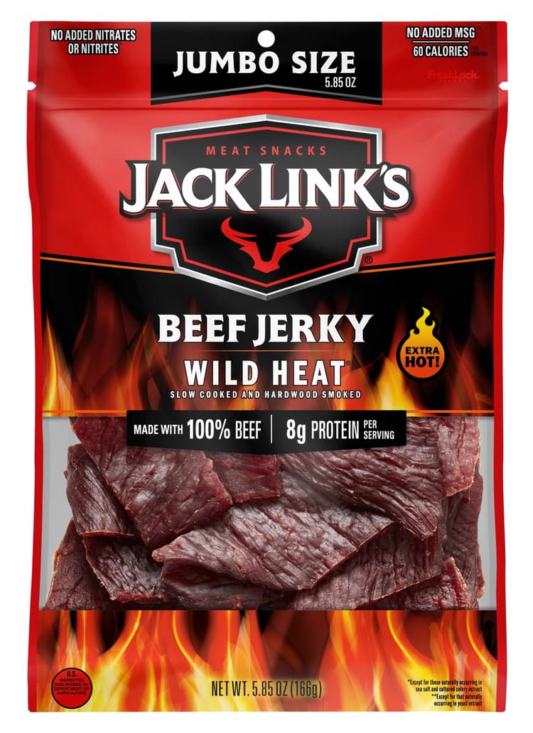 Jack Link'S 100% Beef Wild Heat Beef Jerky Resealable Bag