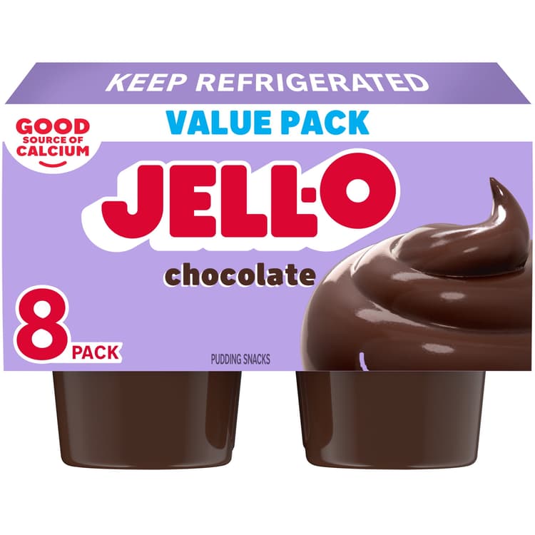 Jell-O Original Chocolate Pudding Cups Snack Value