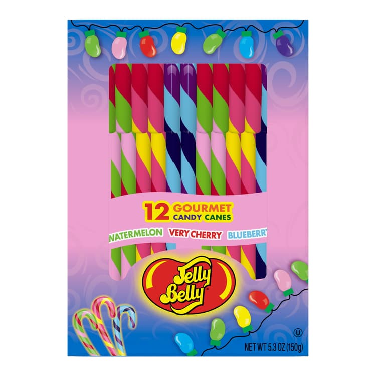 Jelly Belly Christmas Candy Canes Stocking Stuffers, Assorted Flavors, Cradle