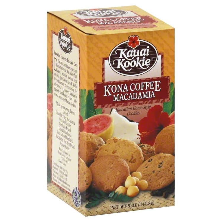 Kauai Kookie Kona Coffee Macadamia Hawaiian Home Style Cookies