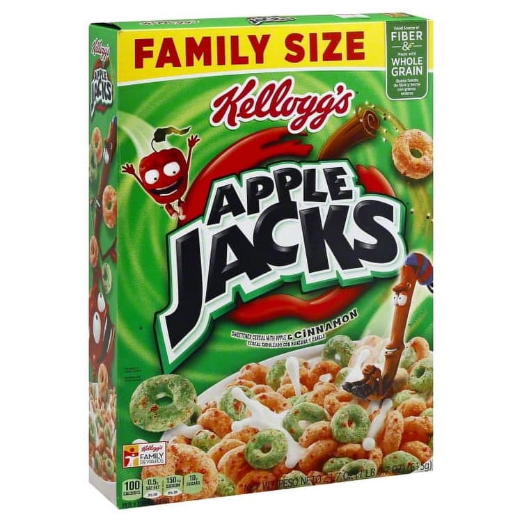 Apple Jacks Cereal, Sweetened, With Apple & Cinnamon, Family Size