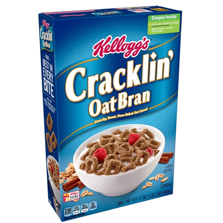 Cracklin' Oat Bran Cereal Cracklin' Oat Bran, Excellent Source Of Fiber, Made With Whole Grain