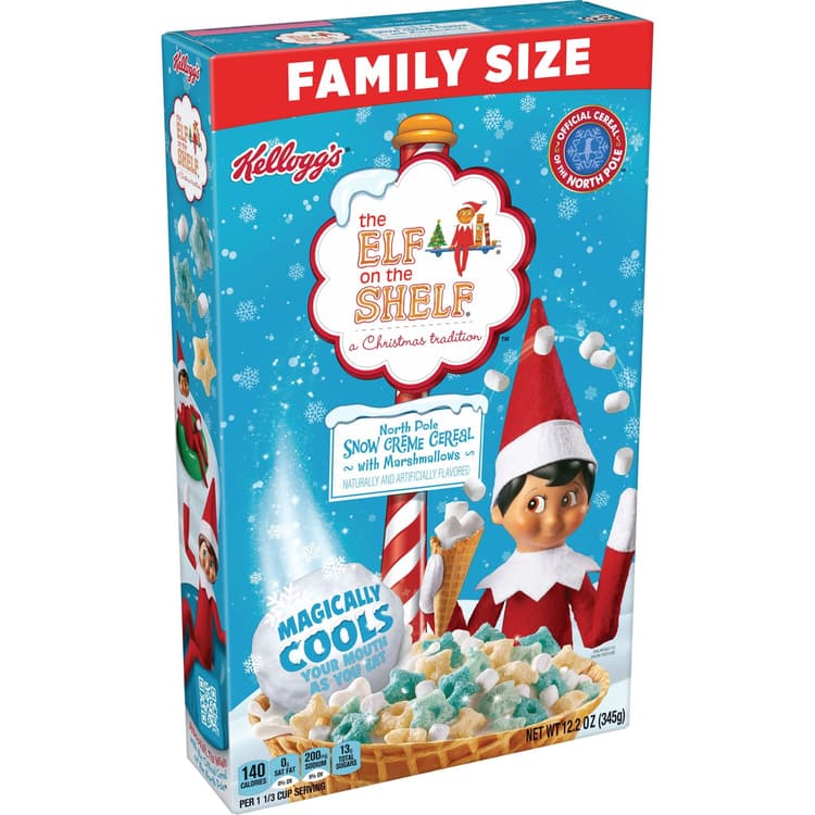 Kellogg'S Elf On The Shelf North Pole Snow Creme Cereal With Marshmallows Cold Breakfast Cereal
