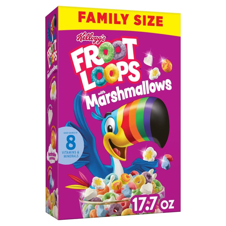 Kellogg'S Froot Loops With Marshmallows Sweetened Multigrain Cereal Family Size