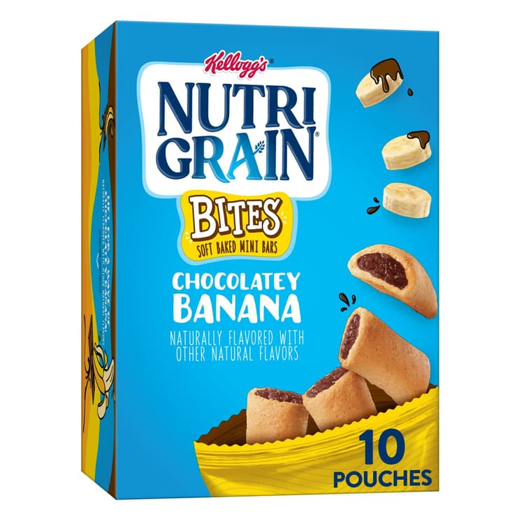 Kellogg'S Nutri-Grain Bites Chocolatey Banana Chewy Mini Breakfast Bars, Ready-To-Eat