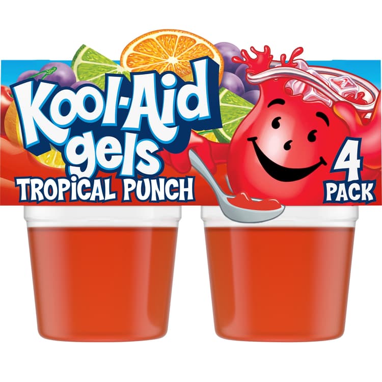 Kool-Aid Gels Tropical Punch Jell-O Ready To Eat Gelatin Snacks